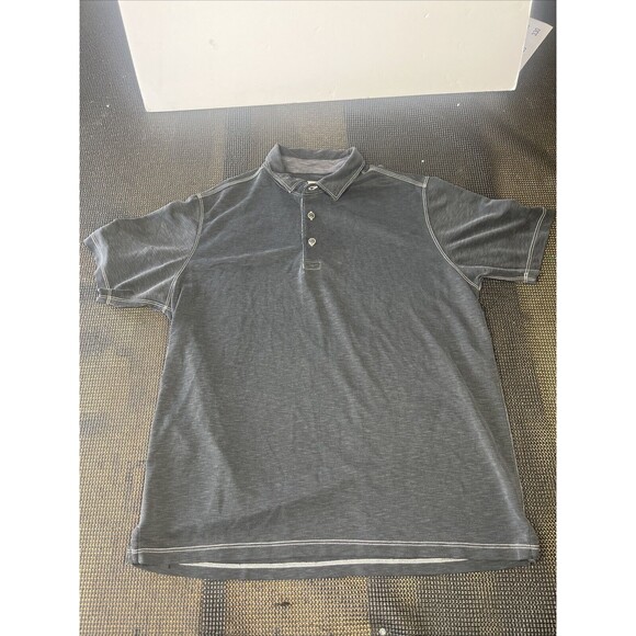 Tommy‎ Bahama Shirt Adult Large Black Short Sleeve Polo Collared Mens Tee - Picture 1 of 5